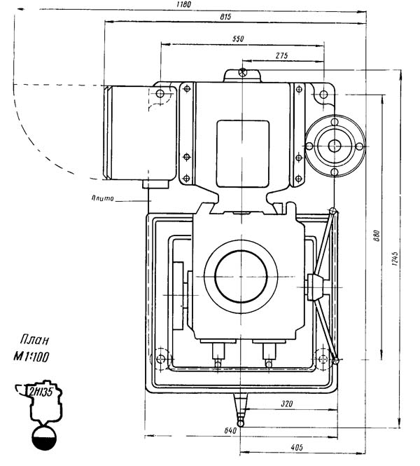 2Н135 Настановне креслення сверлильного верстата 2Н135